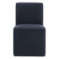 thumbnail image 4 of CHITA Upholstered Dining Chairs with Casters Set of 2,Modern Armless Accent Chair with Wheels for Bedroom Reading Room Living Room, Blue Fabric, 4 of 11