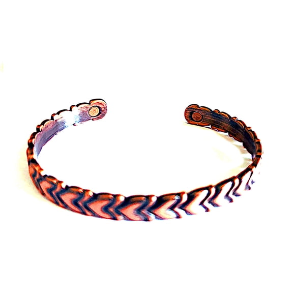 Copper Mangetic Cuff Bangle Bracelet for Women in Heart Design