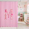 thumbnail image 2 of Manfei Initial Waterproof Shower Curtain 72Wx72L Christmas Bathroom Curtain, Pink N, 2 of 5