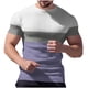 thumbnail image 5 of Ceisia Men's Summer Casual Slim Fit Crew Neck Short Sleeve T-Shirt Color Block Waffle Knit Stretch Fabric Purple L Gifts, 5 of 7