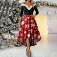 thumbnail image 1 of Vestidos Florales Para Mujer, Vestido Camisola de Navidad Para Mujer, Vestido de Cuello En V de Color Liso, Vestido de Fiesta Informal de Media Manga Para Mujer, 1 of 3