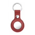 thumbnail image 1 of Funda AirTag de piel auténtica con llavero, antiarañazos, color rojo, 1 of 5