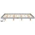 thumbnail image 6 of Queen Bed Frame with LED Lights, Floating Bed Queen Size, Low Profile Platform Bed with Wood Slats Support, Noise Free, No Box Spring Needed, Easy Assembly, Gray, 6 of 7