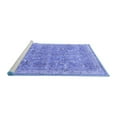 thumbnail image 2 of Ahgly Company Machine Washable Indoor Square Persian Blue Traditional Area Rugs, 6' Square, 2 of 4