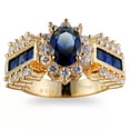 thumbnail image 3 of Blue / Red AAA Cubic Zircon Oval Ring Women's 14KT Yellow Gold Filled Size 6-10, 3 of 6