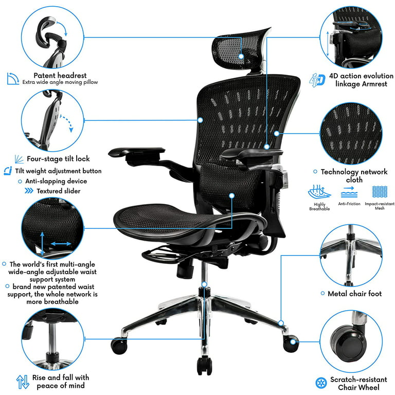 Office Chair Headrest Head Support Attachment Adjustable Height and Angle  Head Pillow for Ergonomic Executive Chair 