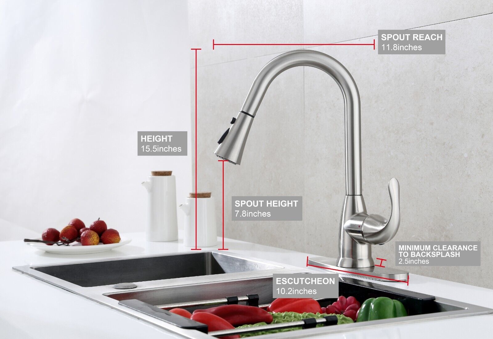 Frigidaire Alexis Single Handle Pull Down Kitchen Sink Faucet in Brushed Nickel with 3 Function Spray Head 23-Frigidaire-Alexis-BN - image 2 of 9