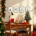 thumbnail image 3 of Hieng Winter Christmas Wall Art Prints Set of 4, Farmhouse Christmas Decor, Rustic Winter Santa Reindeer Forest Village Landscape Posters for Home Bedroom Living Room Decor Unframed, 3 of 6