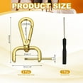 thumbnail image 2 of Uxcell Swivel Clasps Hook, Detachable Snap Hook with Screwdriver for Bags and Crafts Gold 1 Inch, 2 of 7