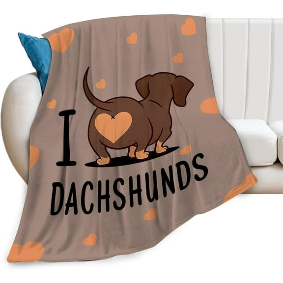 Dachshund Blanket Cute Dog Plush Throw Blanket Super Soft Cozy Warm Fleece Dog Pet Bedding Blanket Gifts for Kids Girls Boys Women 40"X50"