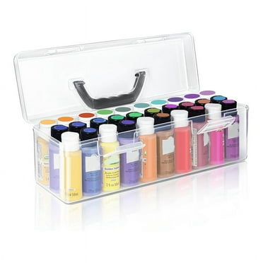 Acrylic Paint Storage Box, 30 Bottle Capacity Box for 2 Fluid Ounces Paint,Storage