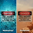 thumbnail image 6 of (2 Pack) Fall Hazard Falling From Platform OSHA Danger Sign 14 Inch X 10 Inch Plastic Sign, Weather Resistant, UV Protected for Workplace, Business, and Construction Site, Made in the, 6 of 8