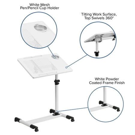 Flash Furniture - Macon Rectangle Contemporary Laminate  Laptop Desk - White