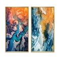 thumbnail image 2 of Designart "Majestic Aerial View Arctic Rivers and Icebergs V" Glacier Framed Wall Art Set Of 2 - Country Blue Frame Gallery Set For Office Decor, 2 of 6