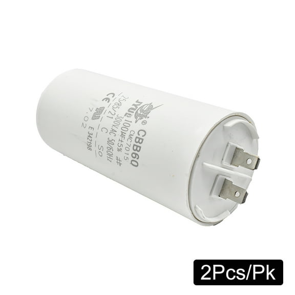 Superior Electric CMC7015-2PK 100 MFD +/-5% 50Hz/60Hz AC 300V Cylinder Motor Starting Capacitor with 8mm Mounting Thread (CD60)