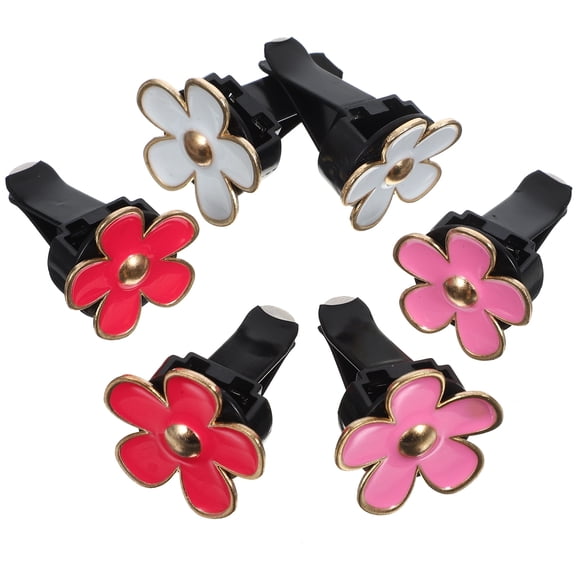 MELIVO 6 Pcs Aluminum Alloy PVC Car Accessories for Women Interior Decoration Vent Clip Accessories
