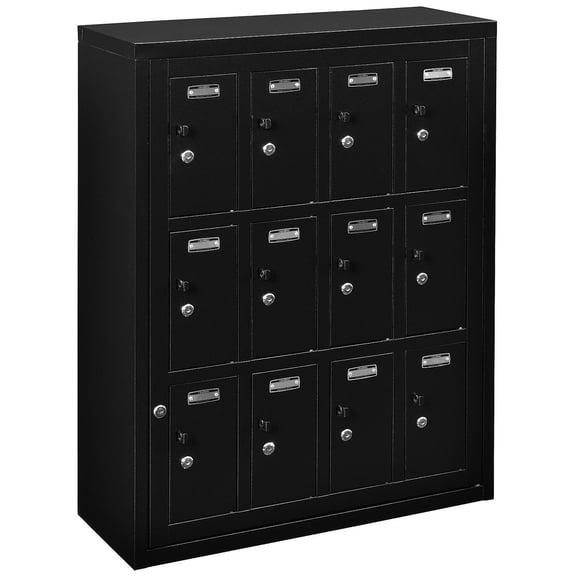 12 Doors Tablet & Cell Phone Locker, Keyed Lock & Hasp and Master Door Open