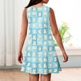 thumbnail image 5 of LTTVQM Girls Dresses Easter 2026 Egg Bunny Print Happy Sleeveless Sundresses Comfortable Crewneck Midi Dresses Fashion Church Dresses Light Blue 11-12 Years, 5 of 5