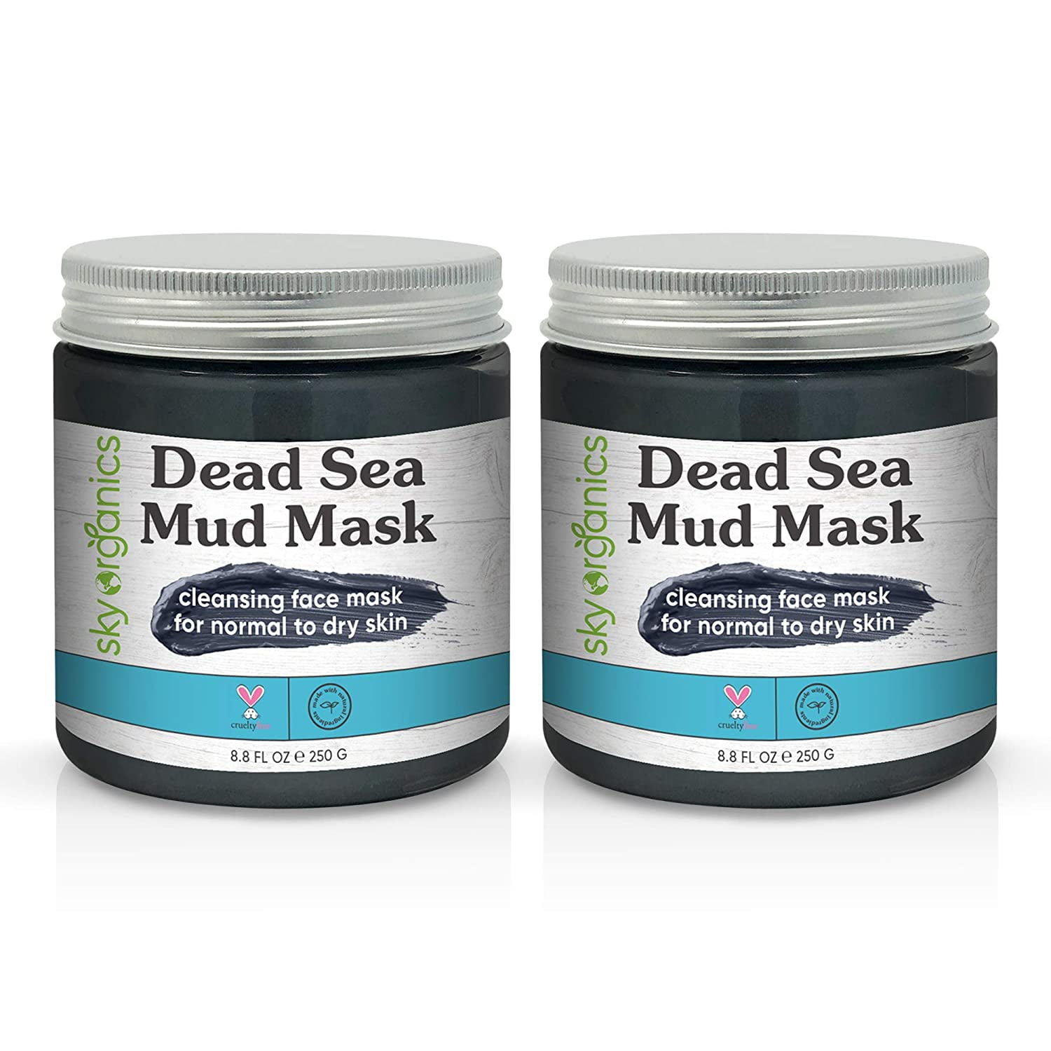 Dead Sea Mud Mask by Sky Organics (8 oz x 2 Pack) Dead Sea Facial Mask ...