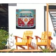thumbnail image 2 of Blue and Red Hippy Van Outdoor Canvas Square Wall Art Decor 24" x 24", 2 of 2