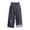 A-Navy837, variant on Chinese Character Print Capri Pants For Women Wrap Tie High Waist Street Daily Trousers