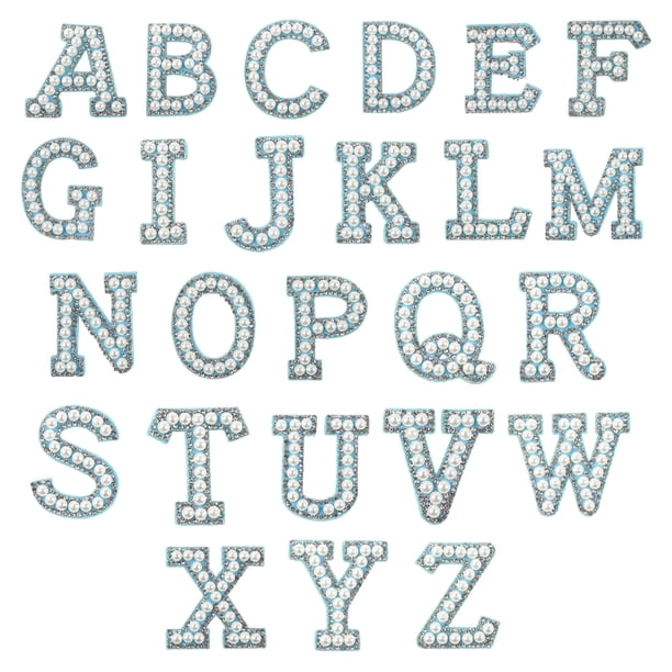 Etiqueta engomada de la perla de la ropa DIY del remiendo del sistema (colorido) Letra de la imitación de la perla Letra del rhinestone del remiendo Letra brillante de la perla Pegatinas del Aplique