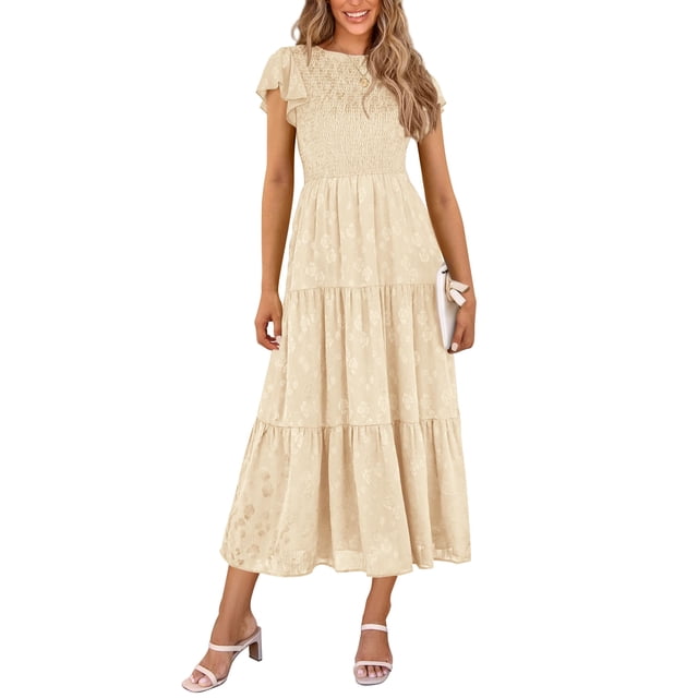 Vestido midi PRETTYGARDEN con estampado floral para verano 2025 para mujer