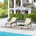 thumbnail image 3 of XgoodX Outdoor Chaise Lounge Cushions Set of 2, 72 x 21 x 3 in Patio Recliner Chair Pads, Fade-Resistant Sun Lounger Cushions with Removable Covers for Poolside, Deck, Lawn, or Beach Chairs，Beige, 3 of 9