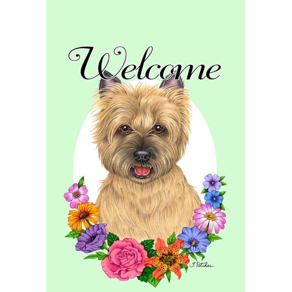 Cairn Terrier Wheat - Best of Breed Welcome Flowers House Flags