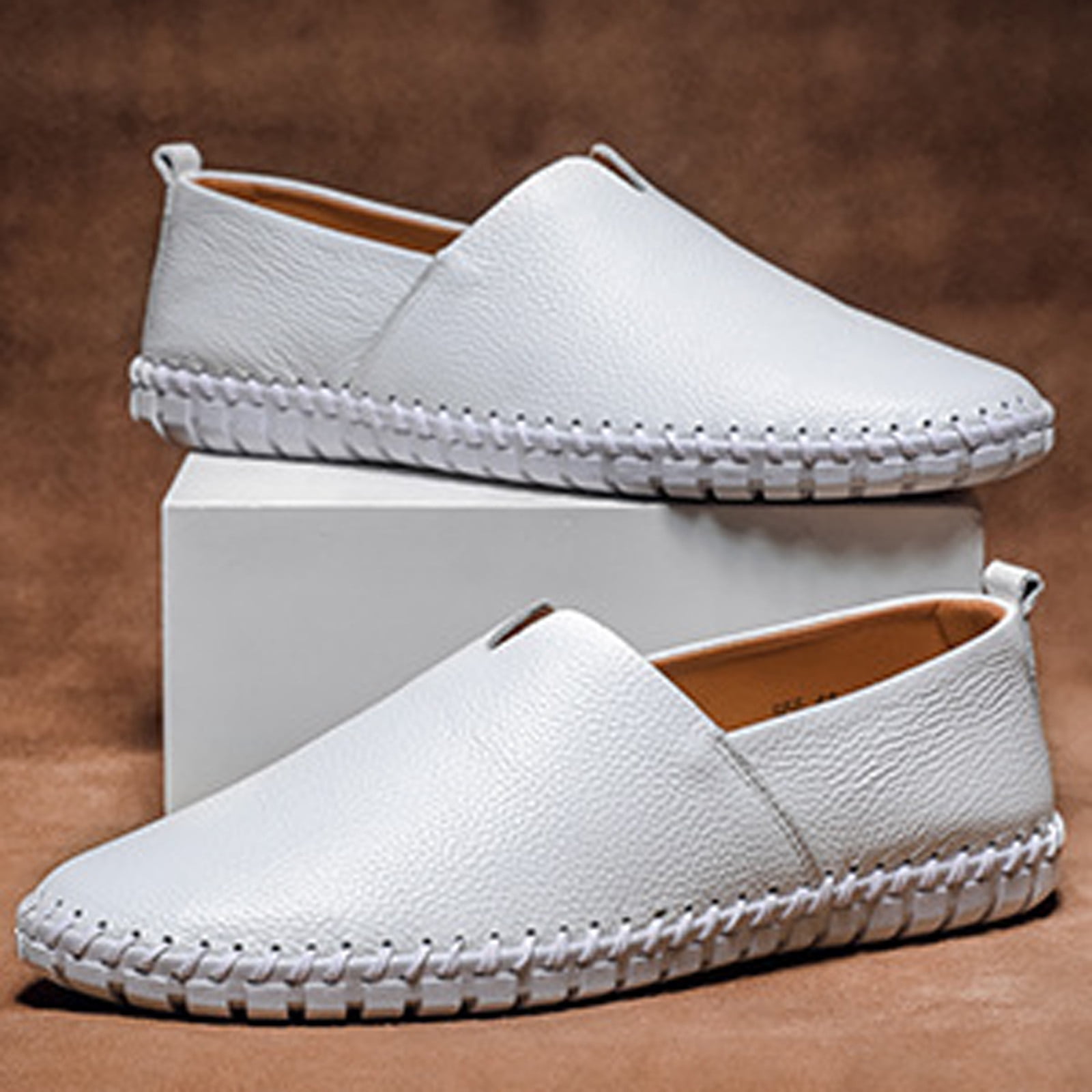 Xfvqtps Mens Loafers Apron Toe Simplicity Stretch Flexible Slip on