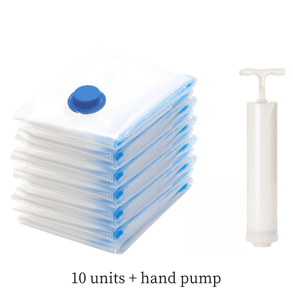 Jumbo Vacuum Storage Bags With Double-Zip Seal, 10 Units, Space Saver For Clothes