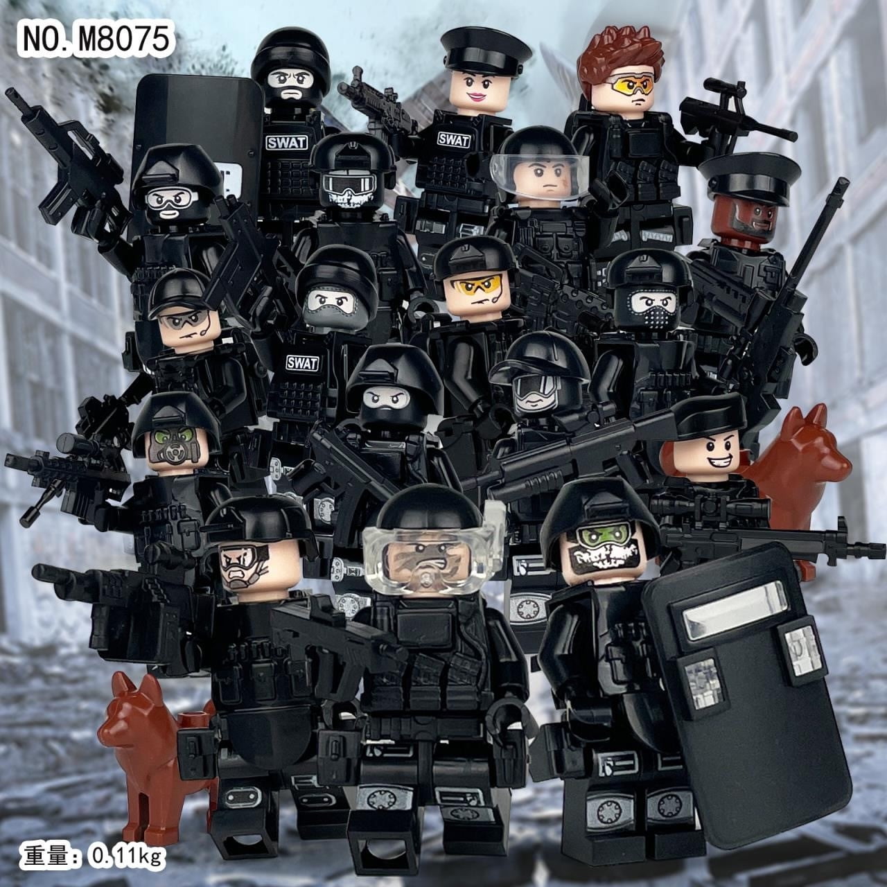 Military Army Tent Weapons Special Forces SWAT Minifigures Police Figures Compatible with LEGO Building Blocks Walmart