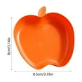 thumbnail image 3 of Honeeladyy Apple Shaped Dinner Plates for Kitchen or Picnic, Resuable Unbreakable Plastic Serving Tray Platter Cute Dinner Plate for Snack, Dessert, Fruit, Salad, 3.34x3.15x0.59in (Orange), 3 of 6