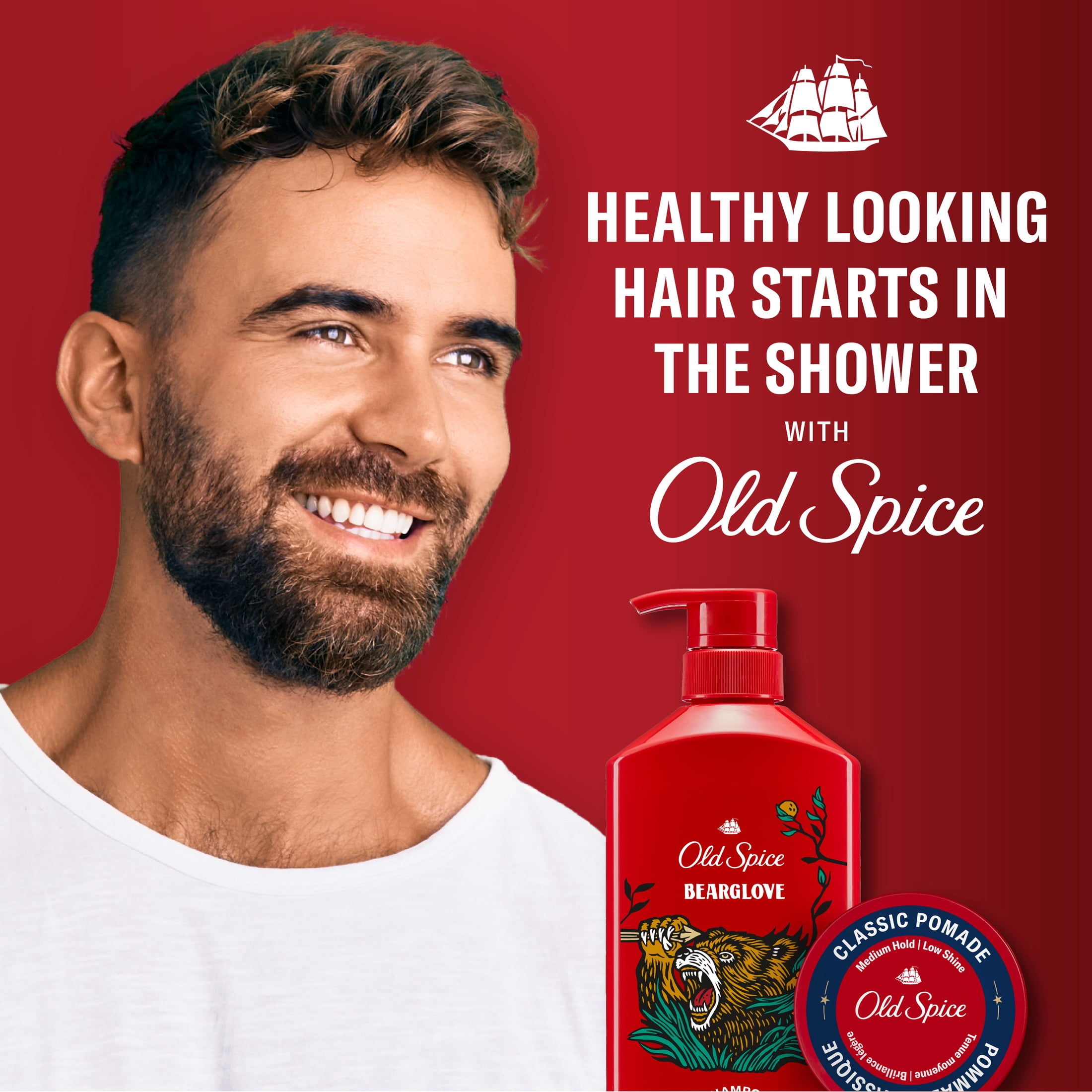Old Spice Bearglove 2 in 1 Shampoo and Conditioner for Men, Healthier, Fuller, More Moisturized Looking Hair, 21.9 fl oz