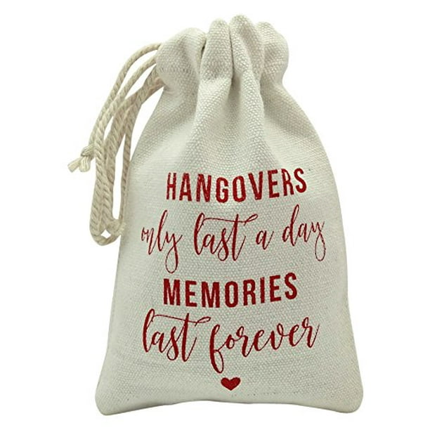 Darling Souvenir Hangover Recovery Kit Wedding Party Favor Bags Hangover  Only Last a Day, Memories Last Forever First Aid Kit Bag 4 x 6 Inch, 10 Pcs