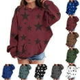 thumbnail image 4 of XXWXYD Tween Girls Hooded Sweatshirt Cute Star Graphic Oversized Long Sleeve Pullover Comfy Fall Winter Clothes for Kids, 4 of 4