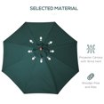 thumbnail image 4 of Outsunny 10FT Wooden Patio Umbrella with Rope Pulley Mechanism, Dark Green, 4 of 10