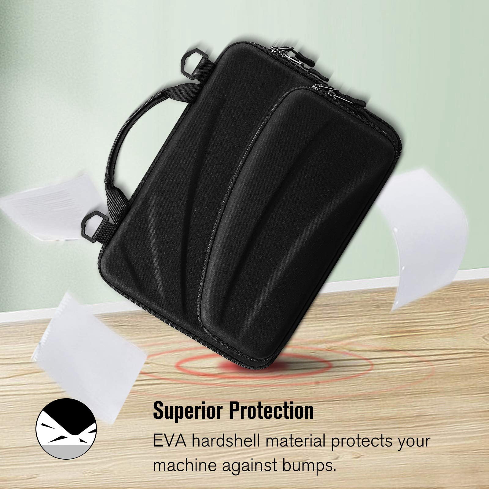 11-11.6 Inch Chromebook Sleeve Case - Protective Briefcase Shoulder Bag with Accessory Pouch for Up to 11.6" Laptop Notebook Ultrabook, Black