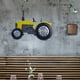 thumbnail image 5 of Adornos colgantes de tractor de metal, letreros, decoración de pared, accesorios para fiestas infantiles. Amarillo, 5 of 7