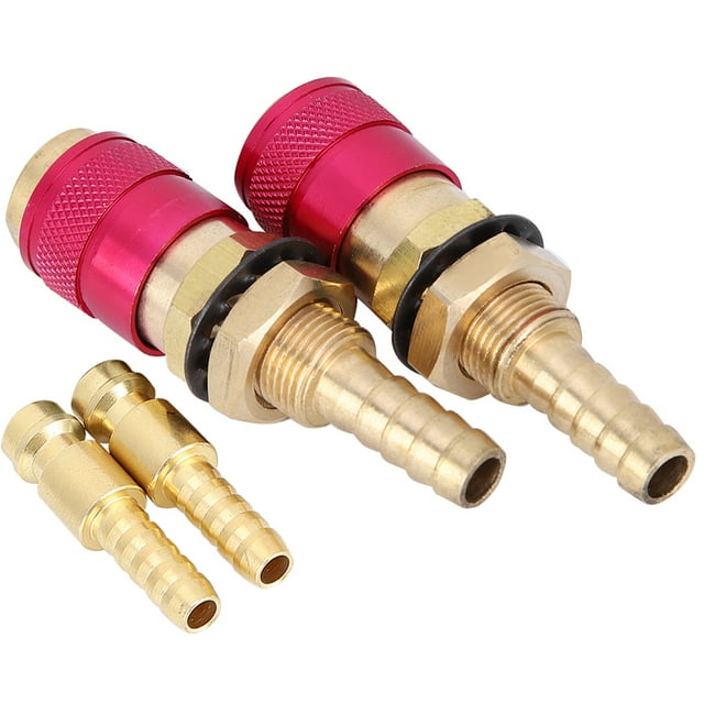 Adaptador de gas y refrigeración por agua de 2 piezas de 8 mm, conector rápido para soplete de soldadura TIG