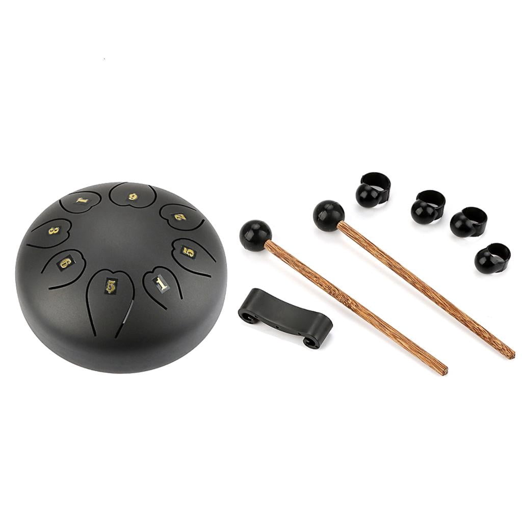 Yihuala Steel Tongue Drum 6 Inch 8 Tone Key-Lotus Empty Drum Muscial Instrument Accessories With Drum Mallets Carry Bag