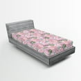 thumbnail image 2 of Ambesonne Floral Fitted Sheet, Pastel Tone Peony Flowers, Twin XL Size, Pale Pink Almond Green, 2 of 5