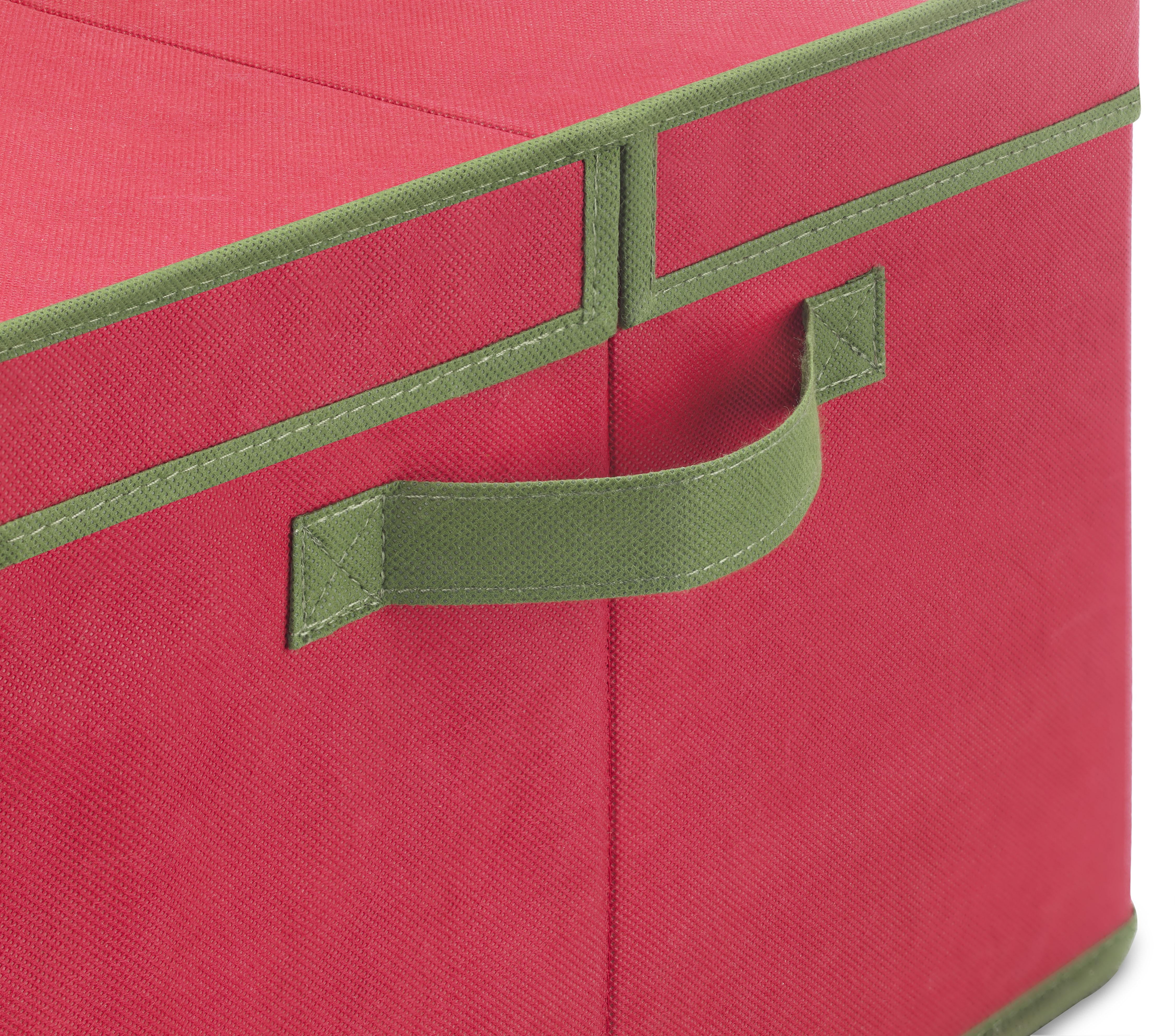 Whitmor Storage Organizer Box with Removable Trays - Red w/Green Trim - Adult