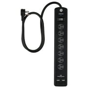 GENERAL ELECTRIC Pro 7-Outlet 2 USB Surge Protector Extension Cord, Black, 3 Feet  33664