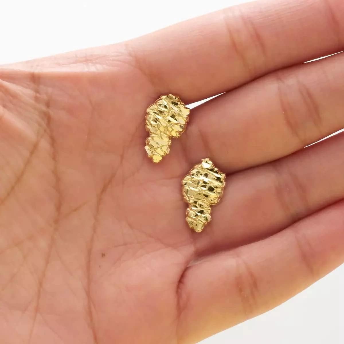 Hip Hop Rapper Nugget 925 Silver in Gold Plated Screw Back Earrings SHS 654 G