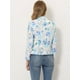 thumbnail image 4 of Chaqueta abierta Allegra K traje de trabajo oficina mujeres Blanco Azul Claro-floral XS, 4 of 5