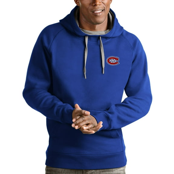 Men's Antigua Blue Montreal Canadiens Victory Pullover Hoodie