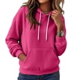 thumbnail image 5 of Women's Pullover Hoodie Cozy Streetwear Sweatshirt with Drawstring Hood Kangaroo Pocket Relaxed Fit Hoodies, 2XL, 5 of 5