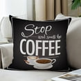 thumbnail image 3 of LALILO Throw Pillow Covers Stop And Smell Coffee Blackboard Open Cushion Cover 18" x 18", 2 Pack, 3 of 6