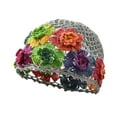 thumbnail image 5 of Milageto Flower Crochet Casual Hollow Skull Cap for Party Outdoor Shopping Gray, 5 of 8